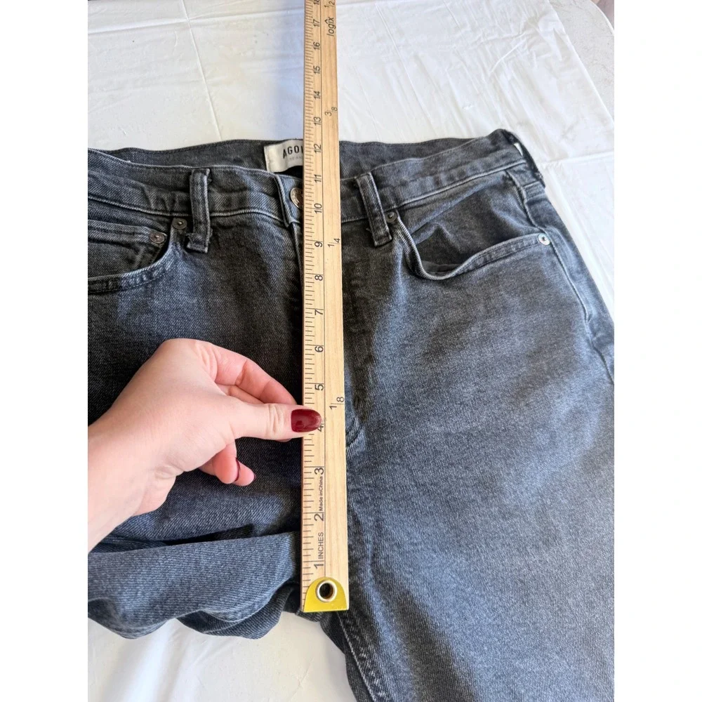 AGOLDE Merrel High Rise Straight Leg Jeans Washed Black Size 28